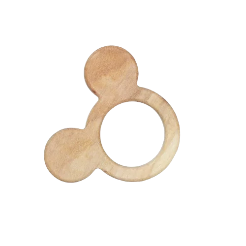 NeemWood Joy Baby Set – Mickey Mouse Teether & Rocking Potato Bird Rattle