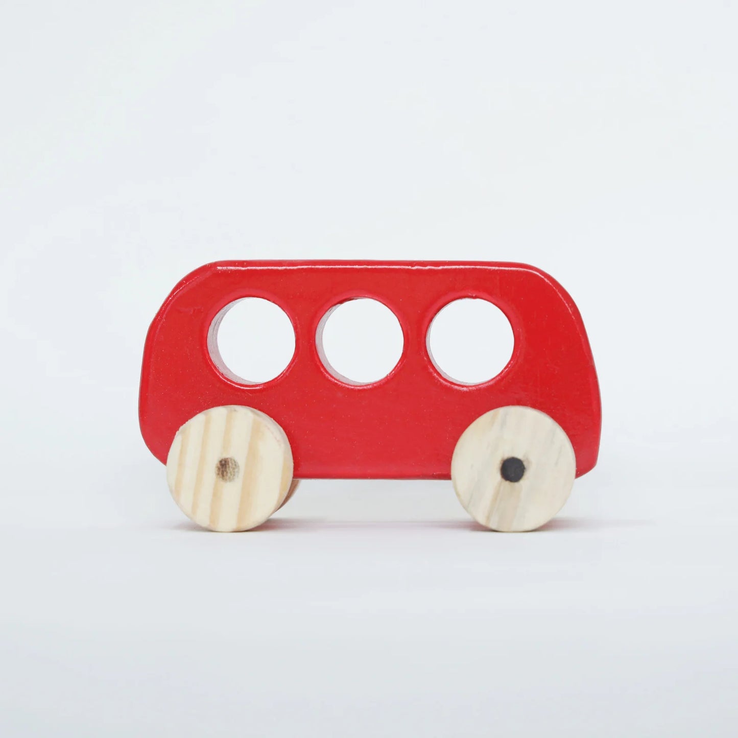 NeemWood Unicorn Teether, Rabbit Rattle & Racing Red Bus Toy [3 Pieces]